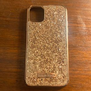 Nanette lepore phone case. Gold sparkle